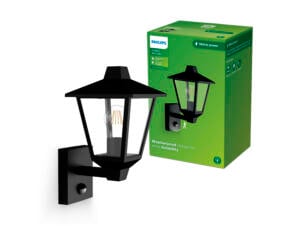 Philips Kinno applique murale E27 25W avec capteur de mouvement noir