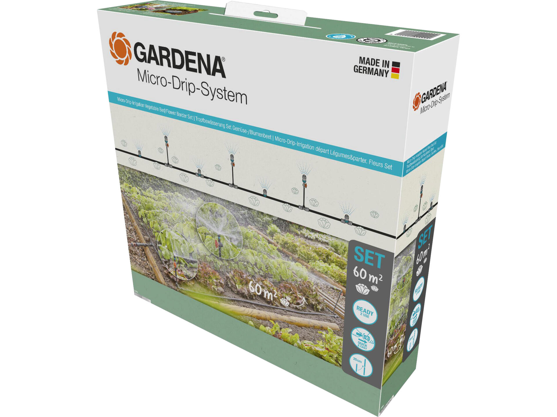 Gardena Kit d'arrosage Micro-Drip pour parterre et potager