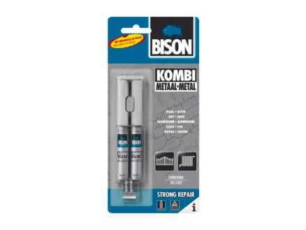 Bison Kombi Métal double doseur colle bi-composant 24ml gris 1