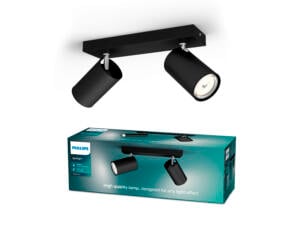 Philips Kosipo barre de spots GU10 max. 2x10 W dimmable noir