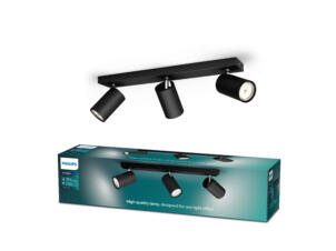 Philips Kosipo barre de spots GU10 max. 3x10 W dimmable noir