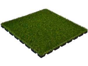 Kunstgras tegel 50x50x2,5 cm 0,25m² rubber groen