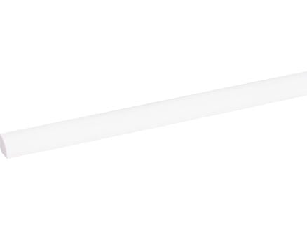 Kwartronde lat 16x16 mm 270cm grenen gegrond wit