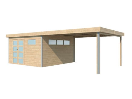 Woodlands Kyoto III tuinhuis 385x385x235 cm hout isolatieplaten + extensie 400cm
