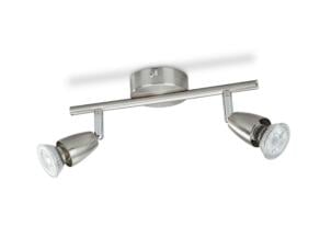 Prolight LED balkspot GU10 2x3W nikkel