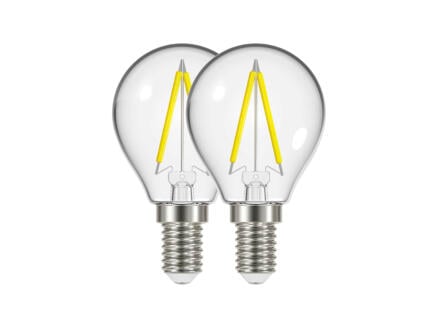 Select Plus LED bollamp filament E14 2,3W warm wit 2 stuks 1