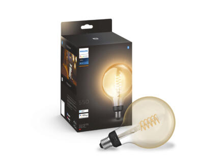 Philips Hue LED bollamp filament donker glas E27 7W dimbaar