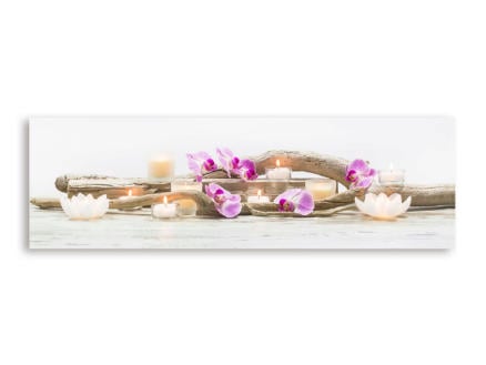 Art for the Home LED canvasdoek panorama 140x45 cm orchidee paars