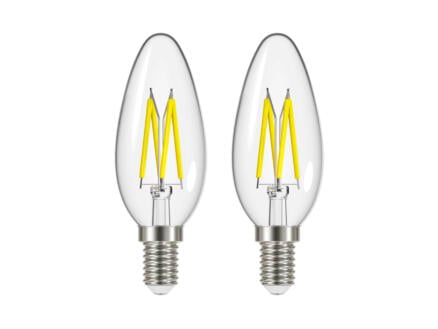 Prolight LED kaarslamp filament E14 4W warm wit 1