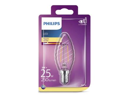 Philips LED kaarslamp gedraaid E14 2W 1