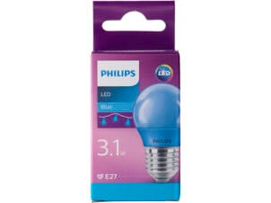 Philips LED kogellamp blauw E27 3,1W