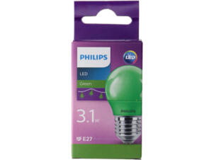 Philips LED kogellamp groen E27 3,1W