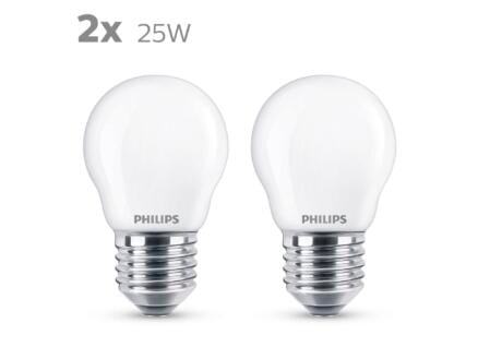 Philips LED kogellamp mat E27 2,2W 2 stuks 1