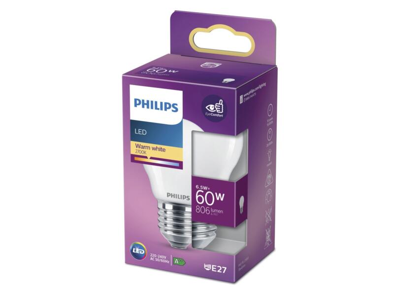 Philips LED kogellamp mat E27 6,5W