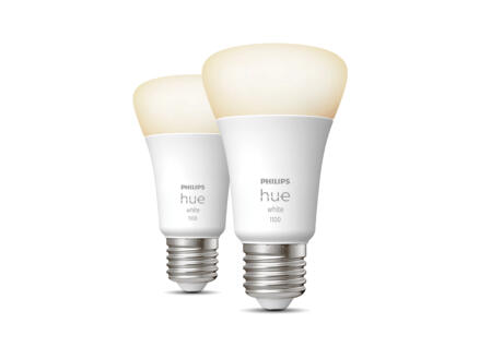 Philips Hue LED lamp E27 10,5W dimbaar warm wit 2 stuks