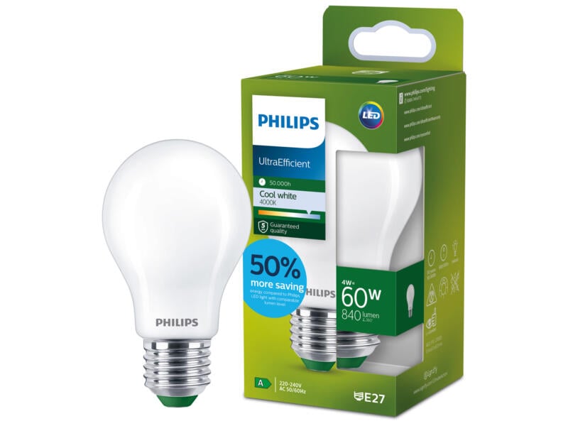 Philips LED bulb mat 60W E27 EELA cw