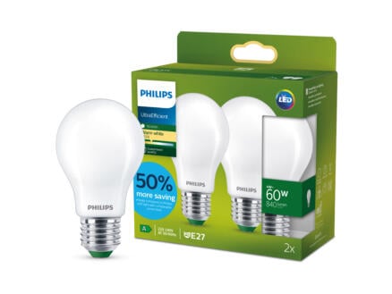 Philips LED peerlamp E27 4W warm wit 2 stuks