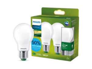 Philips LED peerlamp E27 4W warm wit 2 stuks