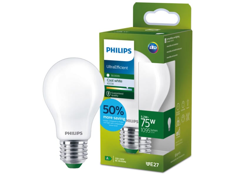 Philips LED bulb mat 75W E27 EELA cw