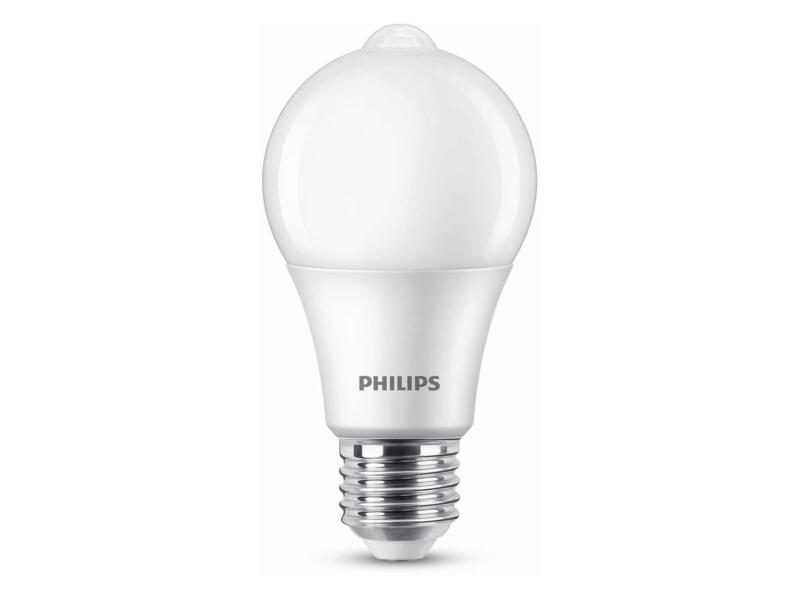 Philips LED peerlamp E27 8W met sensor
