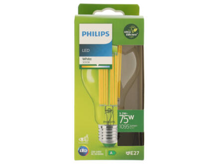 Philips LED peerlamp filament E27 5,2W warm wit 1