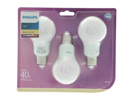 Philips LED peerlamp mat E27 5,5W 3 stuks 1