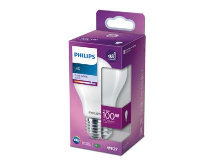 Philips LED peerlamp mat glas E27 10,5W koud wit 1