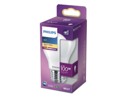 Philips LED peerlamp mat glas E27 10,5W 1