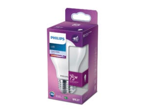 Philips LED peerlamp mat glas E27 8,5W koelwit