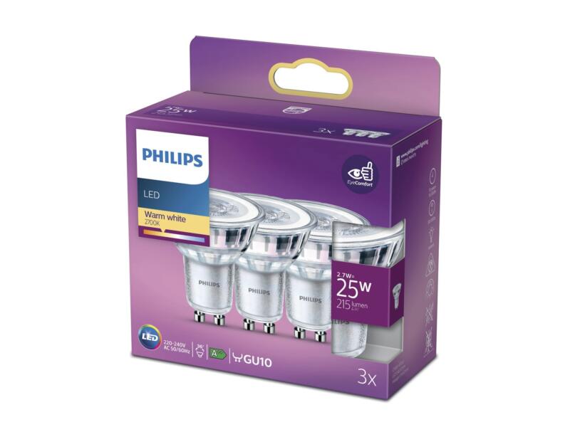 Philips LED spot GU10 2,7W 3 stuks