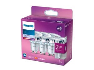 Philips LED spot GU10 4,6W koud wit 3 stuks