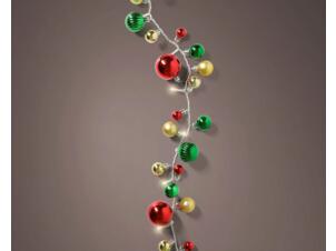 LED verlichting kerstbal 190cm warm wit