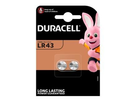 Duracell LR43 pile bouton 1,5V 2 pièces 1