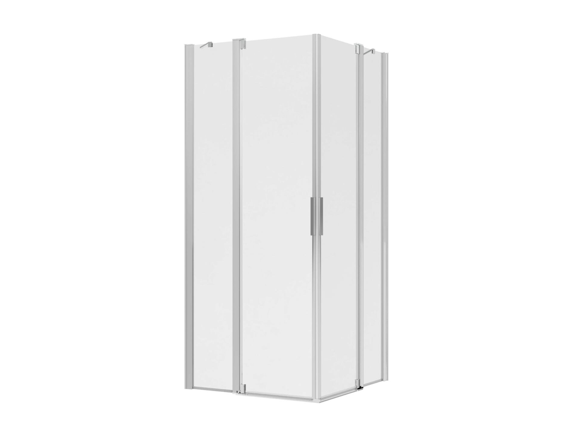 Allibert Laja paroi de douche 86,5-89x200 cm accès d'angle 2 portes pivotantes verre clair chrome