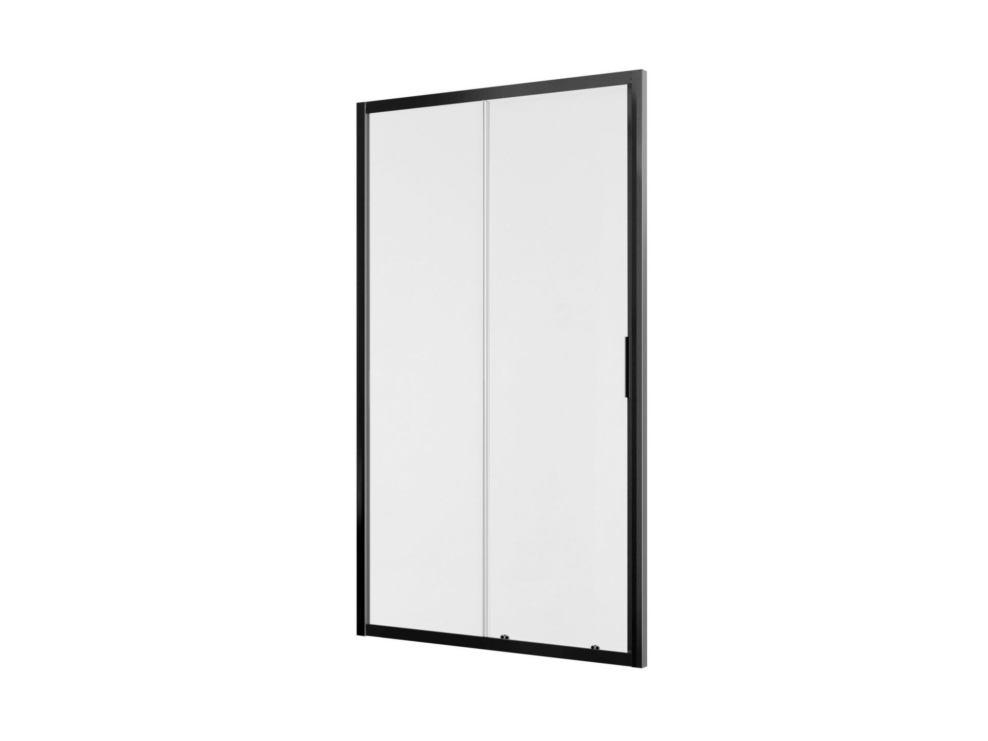 Allibert Laja porte de douche coulissante 126-131x200 cm extensible verre clair noir