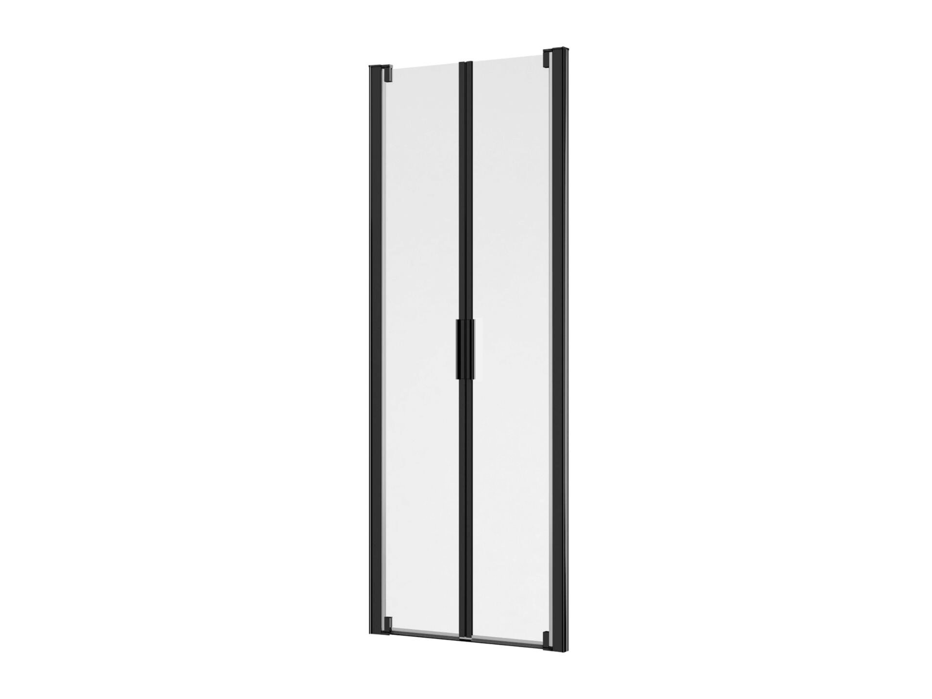 Laja porte de douche pivotante 86-91x200 cm 2 portes verre clair noir