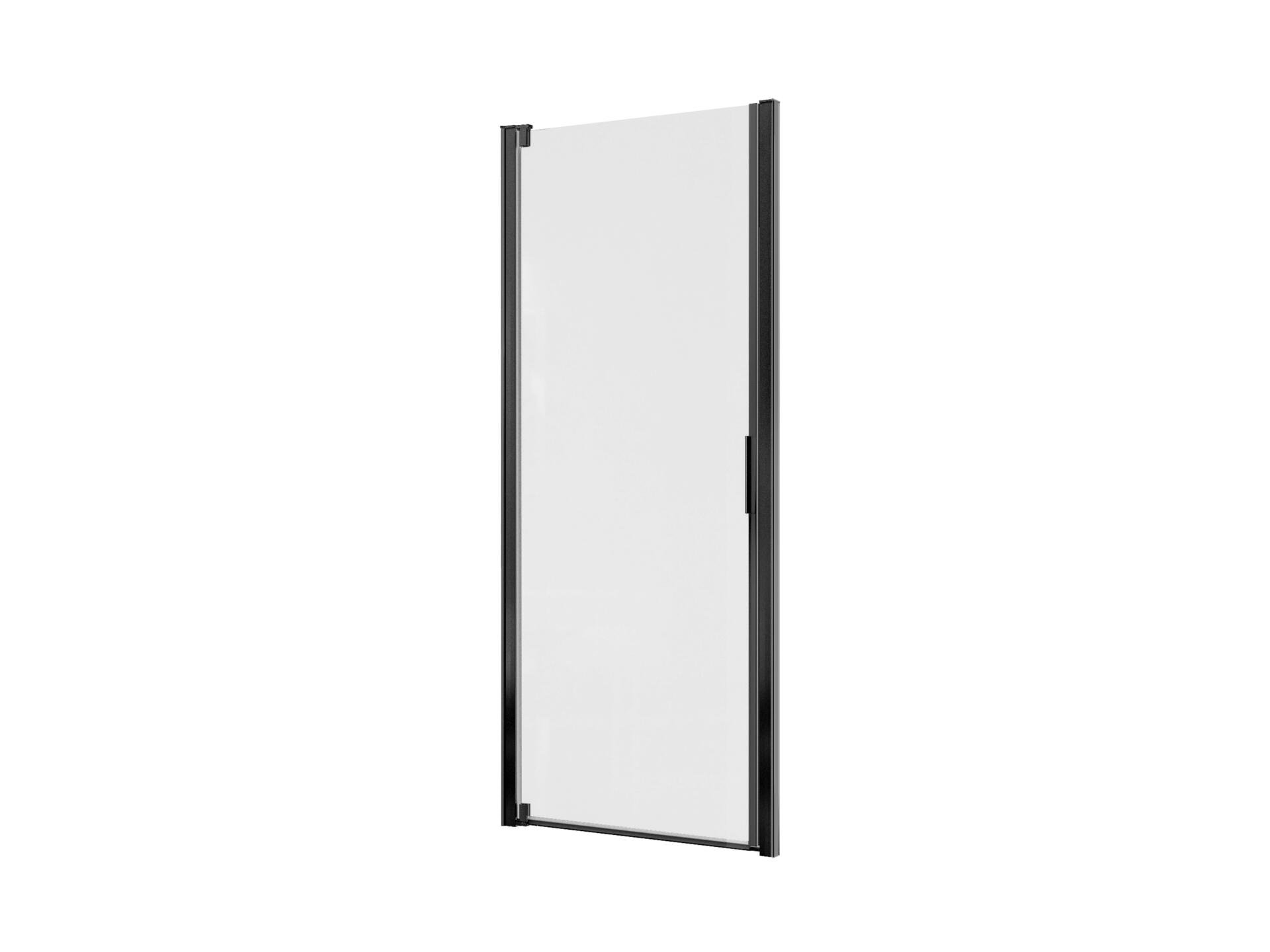 Allibert Laja porte de douche pivotante 86-91x200 cm extensible verre clair noir