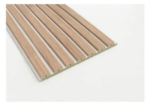 Maestro Latt Hydro panneau mural avec 7 lattes 277x30 cm 1,66m² 16mm blanc/natural oak 2 pièces