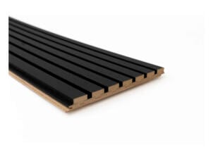 Latt panneau mural avec 7 lattes 277x30 cm 1,66m² 20mm matte black 2 pièces