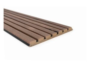Latt panneau mural avec 7 lattes 277x30 cm 1,66m² 20mm matte black/castle oak 2 pièces