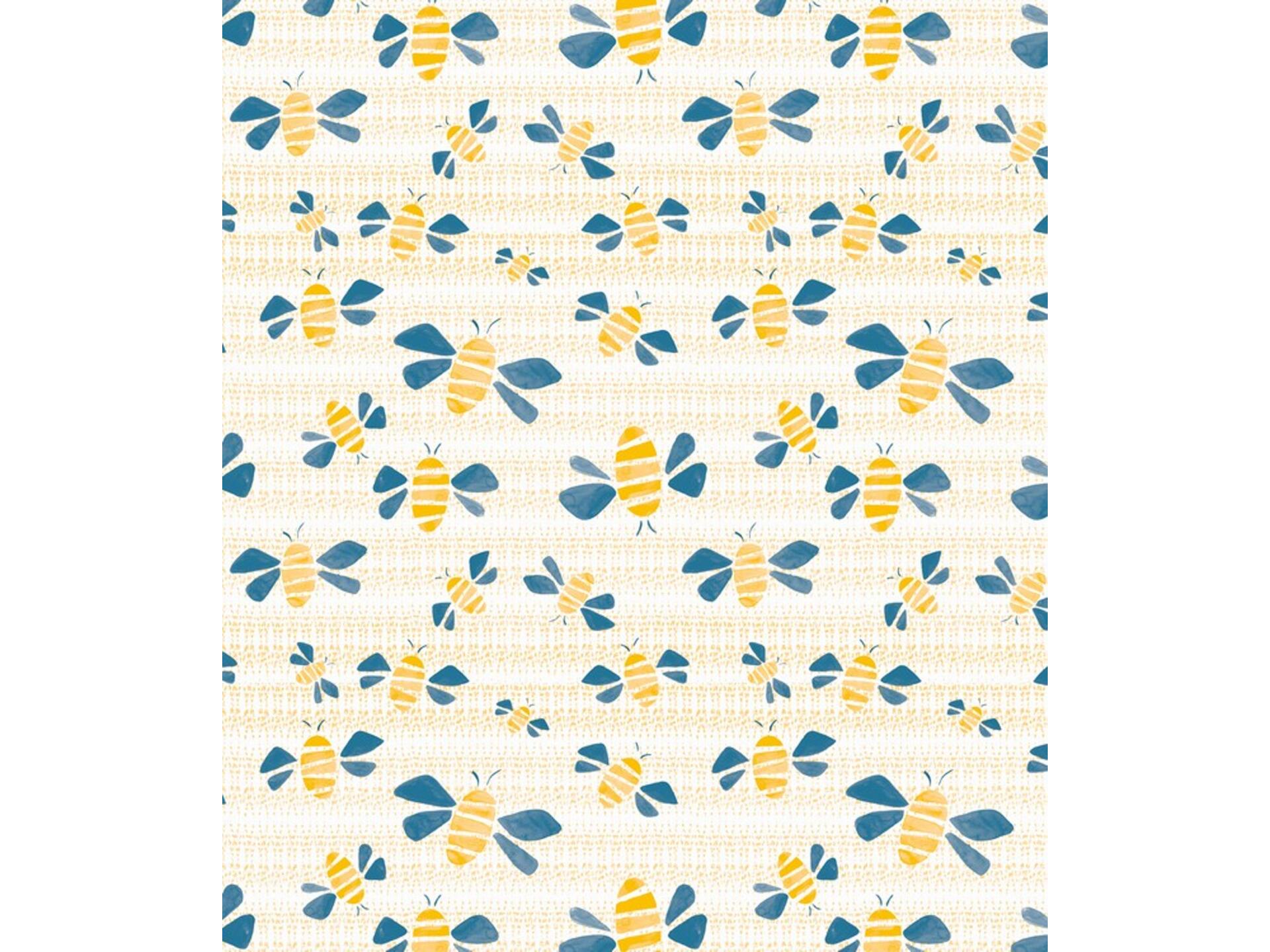 Captain Cook Let It Bee Mosaic Blue tafellaken 160x130 cm