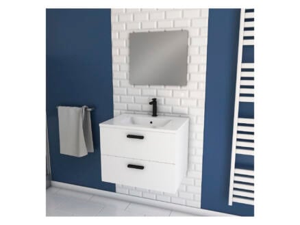 Aurlane Lift badkamermeubel set 60cm met wastafel en spiegel wit