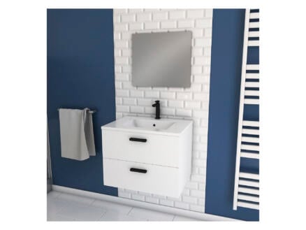 Aurlane Lift meuble salle de bain set 60cm avec vasque et miroir blanc 1