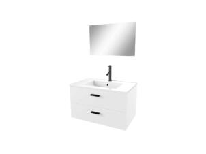 Aurlane Lift meuble salle de bains 80cm 2 tiroirs blanc