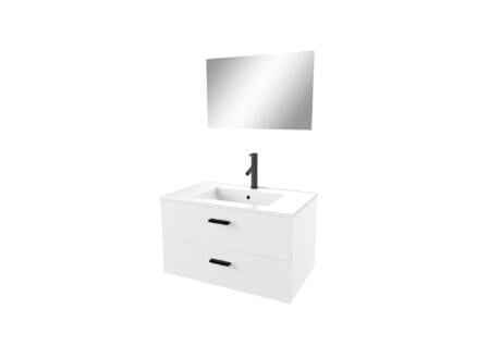 Aurlane Lift meuble salle de bains set 80cm 2 tiroirs blanc 1