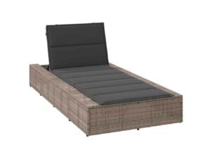 Ligbed + zwevend kussen poly rattan grijs
