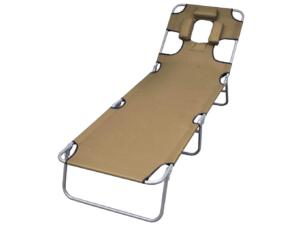 Ligbed met hoofdkussen taupe