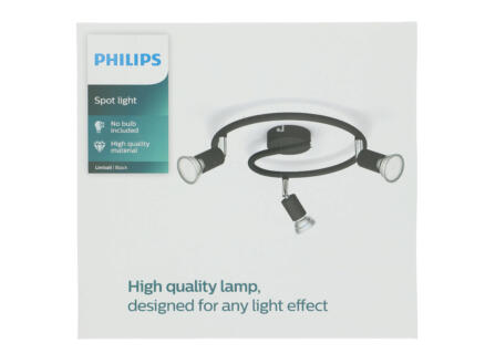 Philips Limbali plafonnier LED 3x50 W noir 1