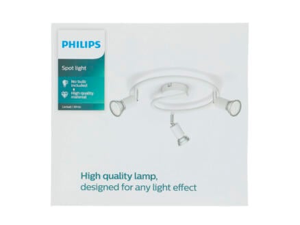 Philips Limbali plafonnier LED GU10 max. 3x50 W blanc 1