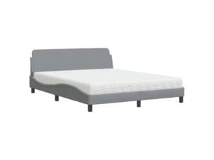 Lit avec matelas 160x200 cm gris clair